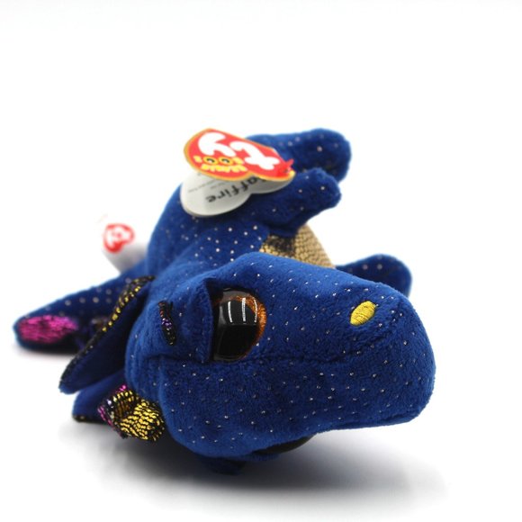 Ty Beanie BOO 6" Saffire the Dragon Large Colored Glittery Eyes Plush Toy NWT - Picture 7 of 7